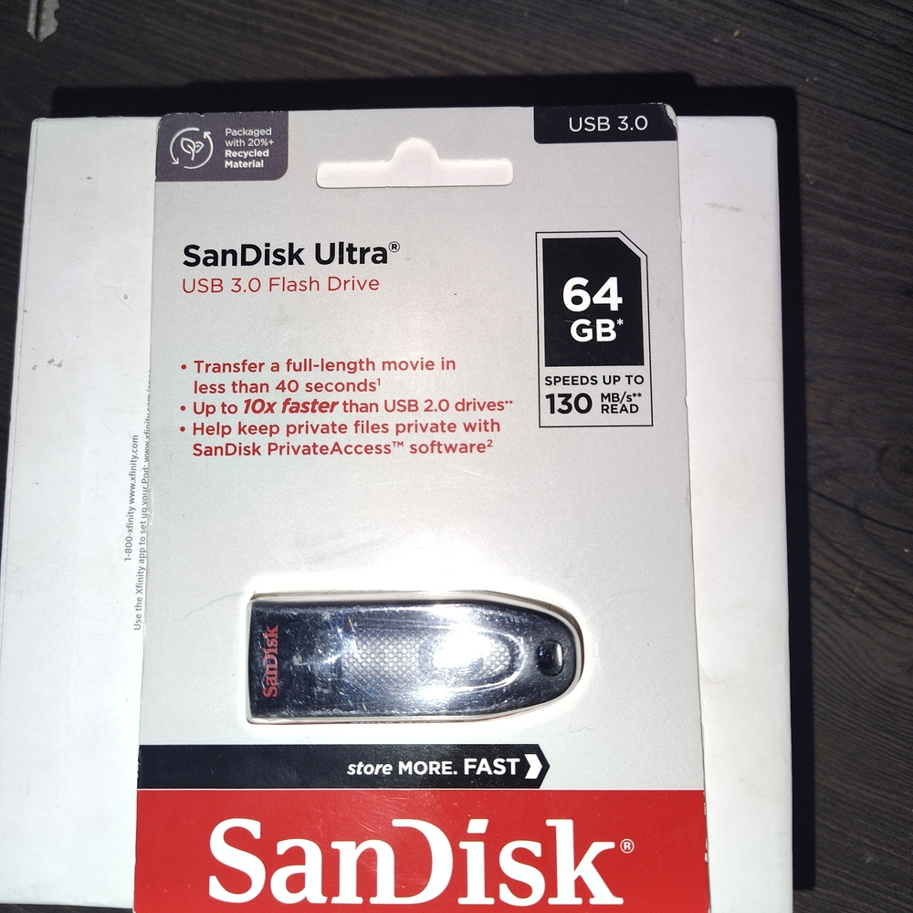 SanDisk Ultra 64GB USB 3.0 Flash Drive - Black